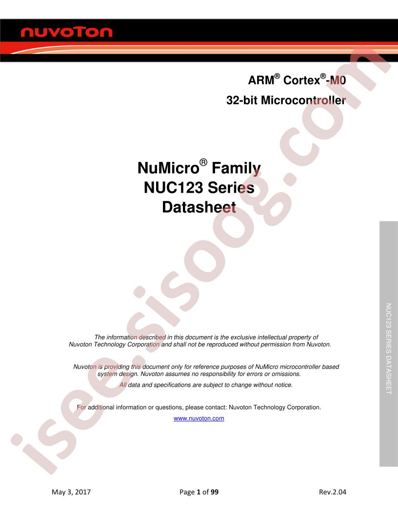 NUC123 Datasheet