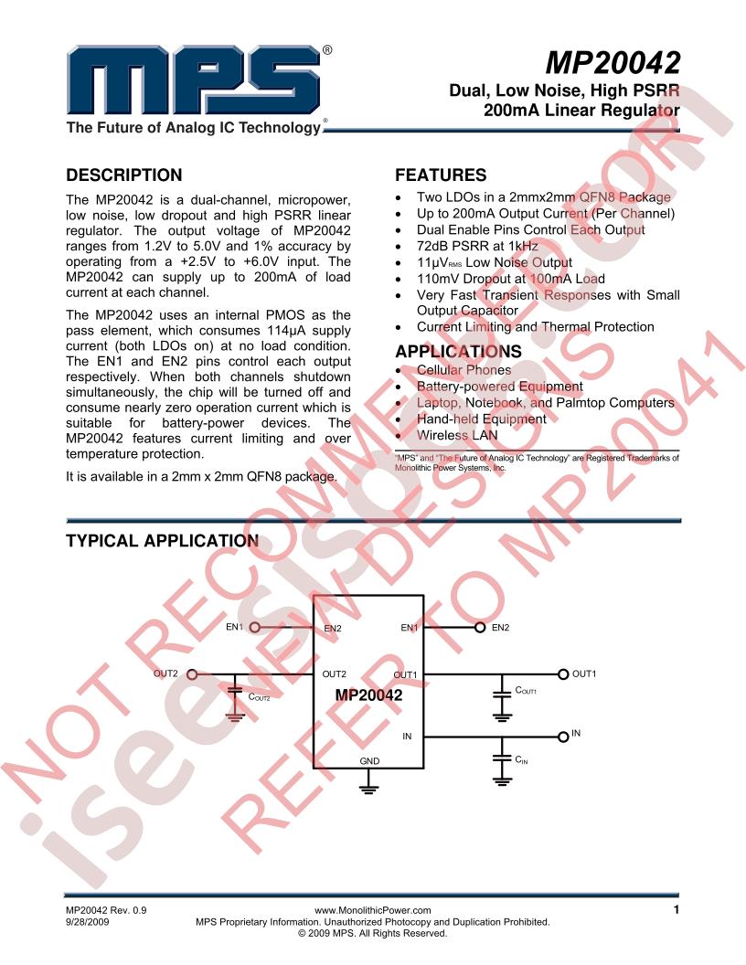 MP20042 Datasheet