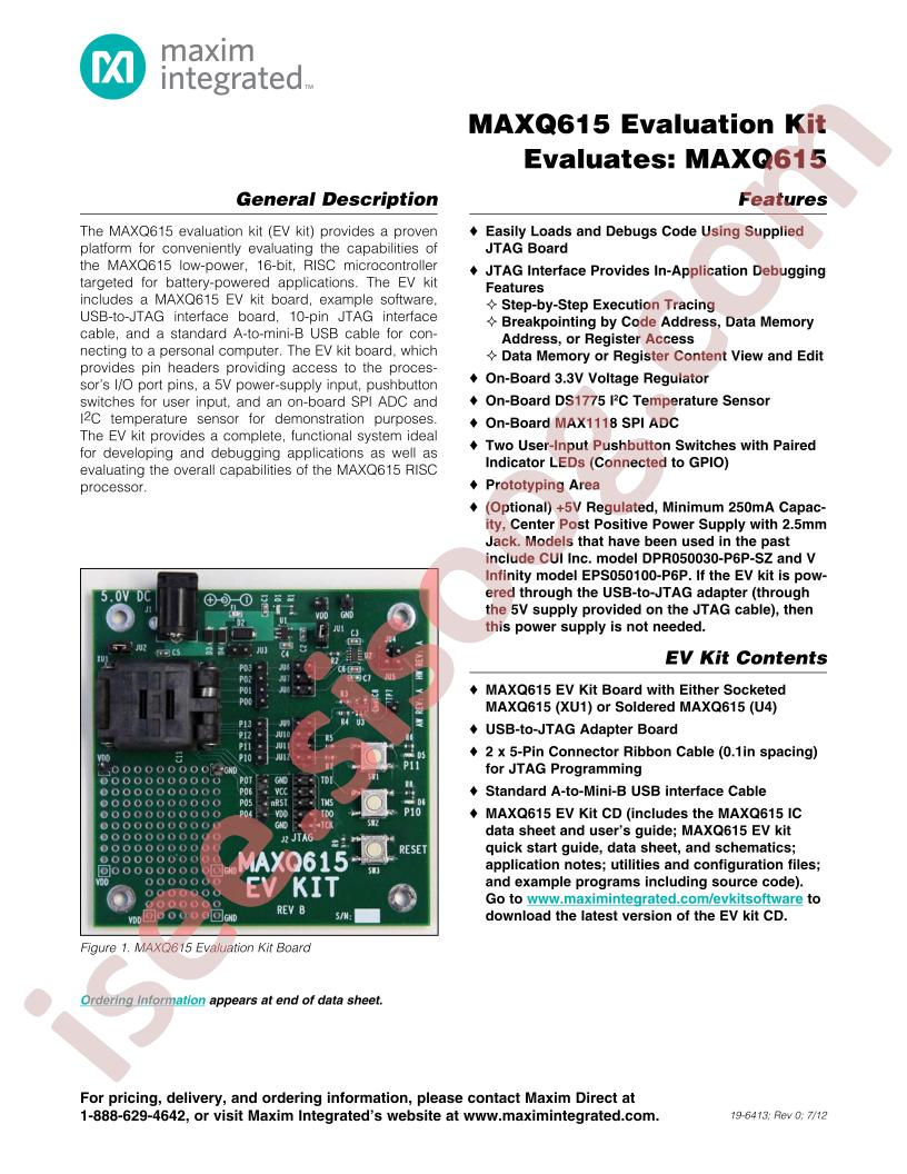 MAXQ615 Eval Kit