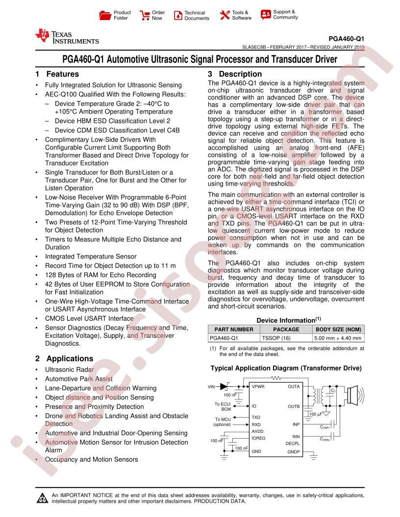 PGA460-Q1 Datasheet