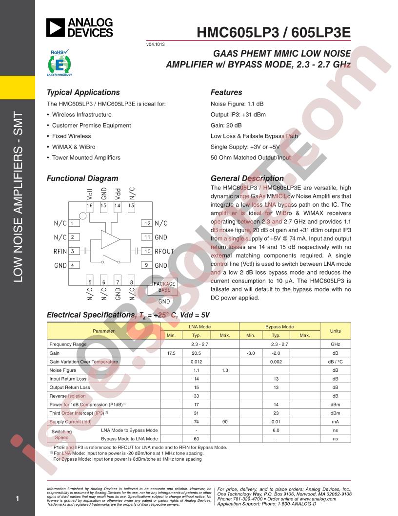 HMC605LP3,E