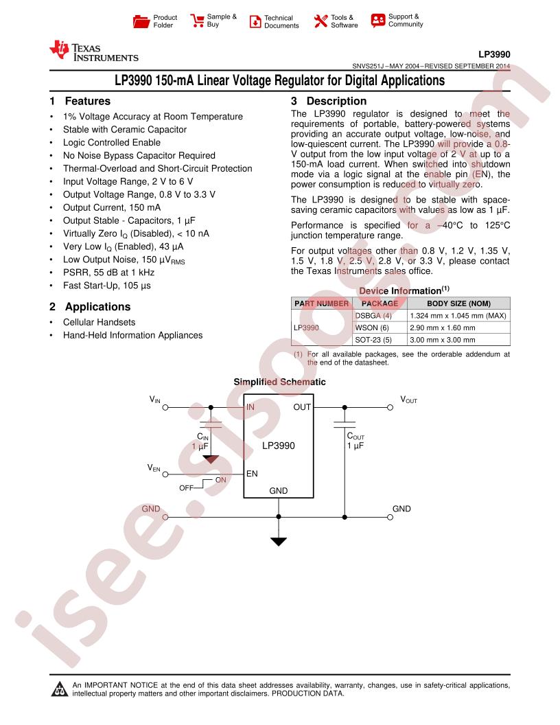 LP3990 Datasheet