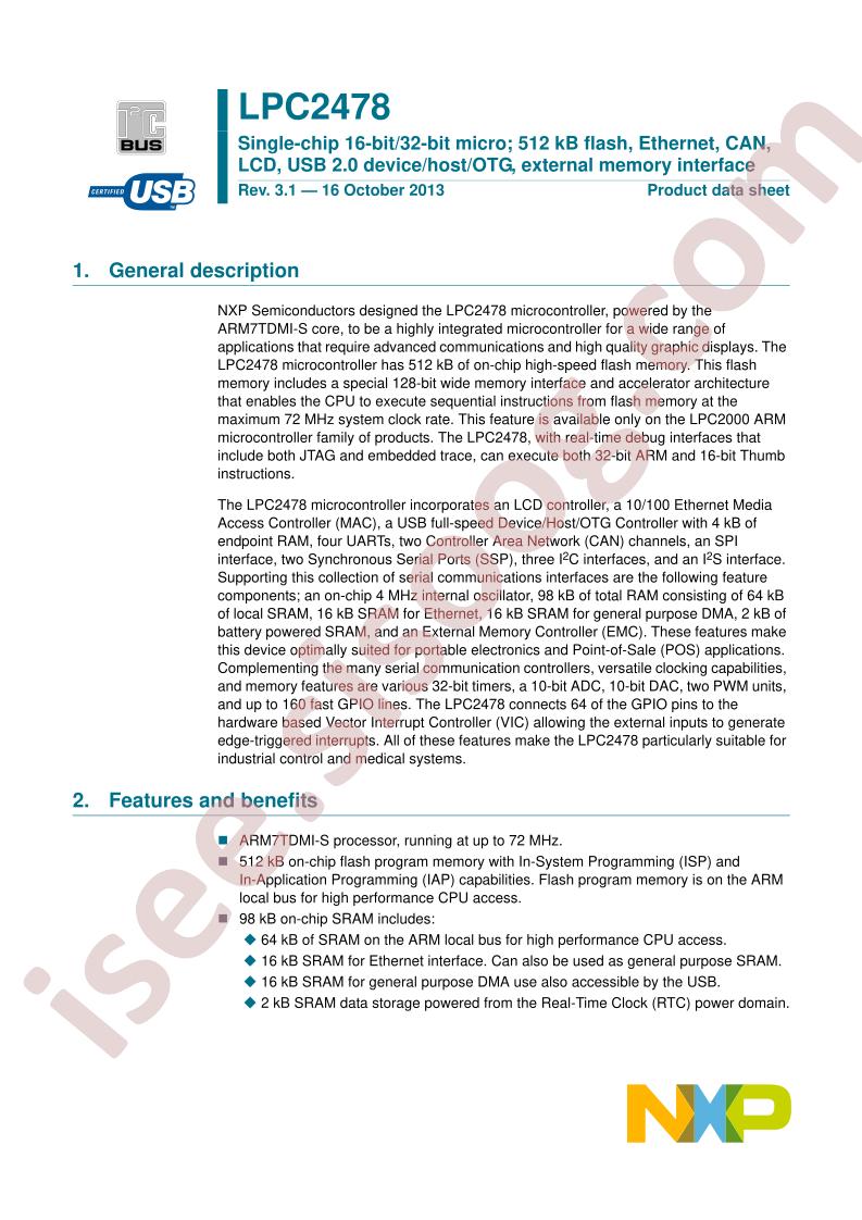 LPC2478 Datasheet