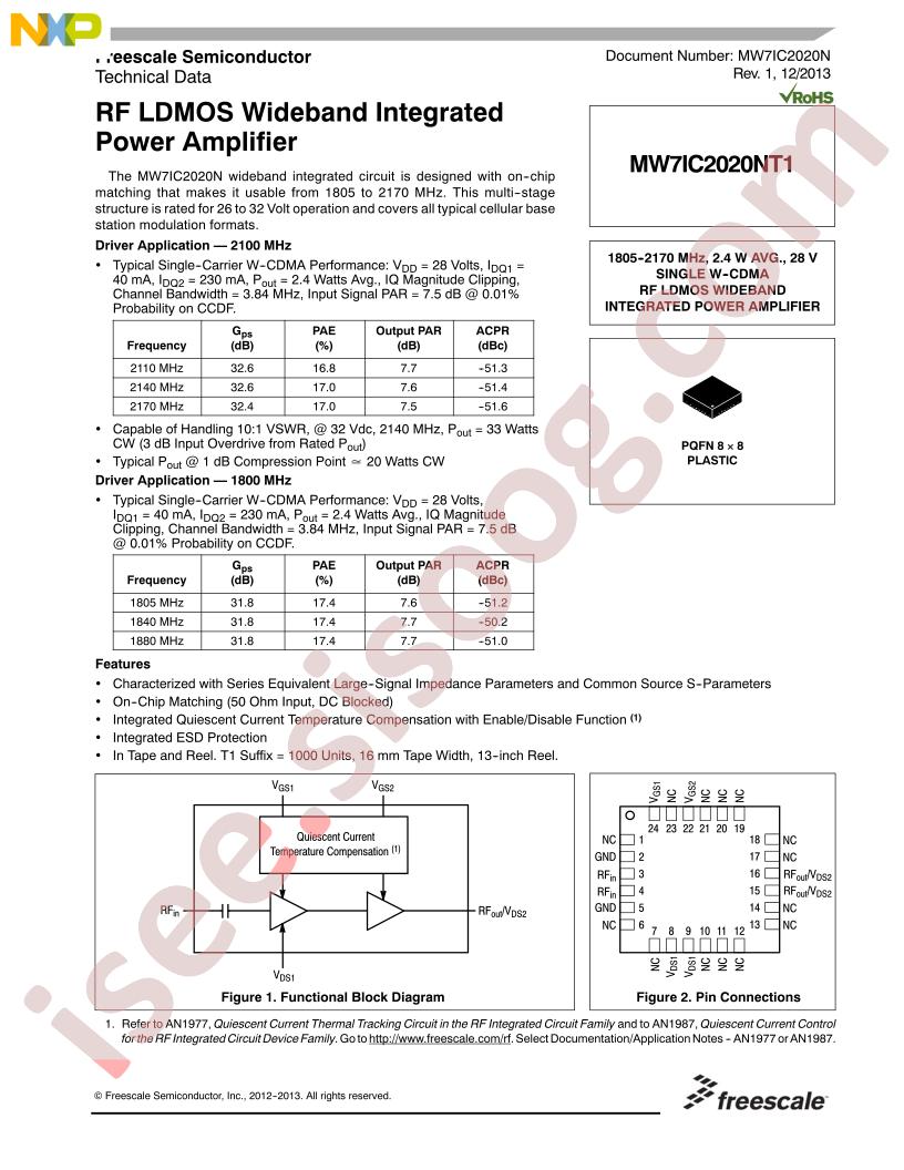 MW7IC2020NT1 Datasheet