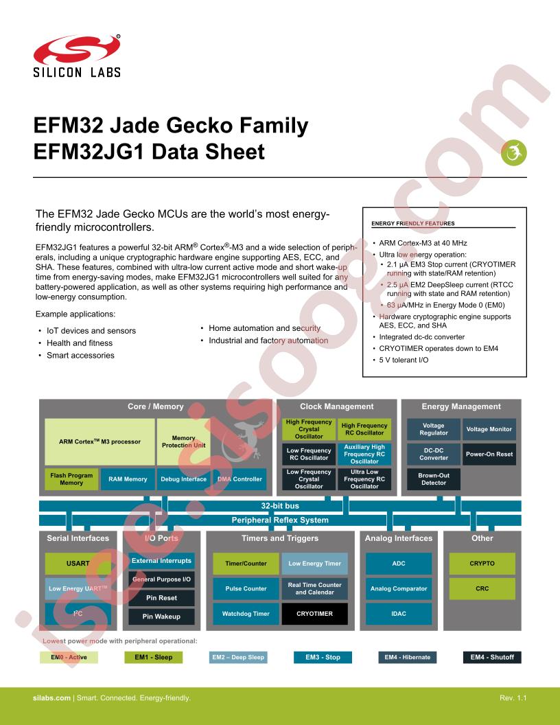 EFM32JG1 Datasheet