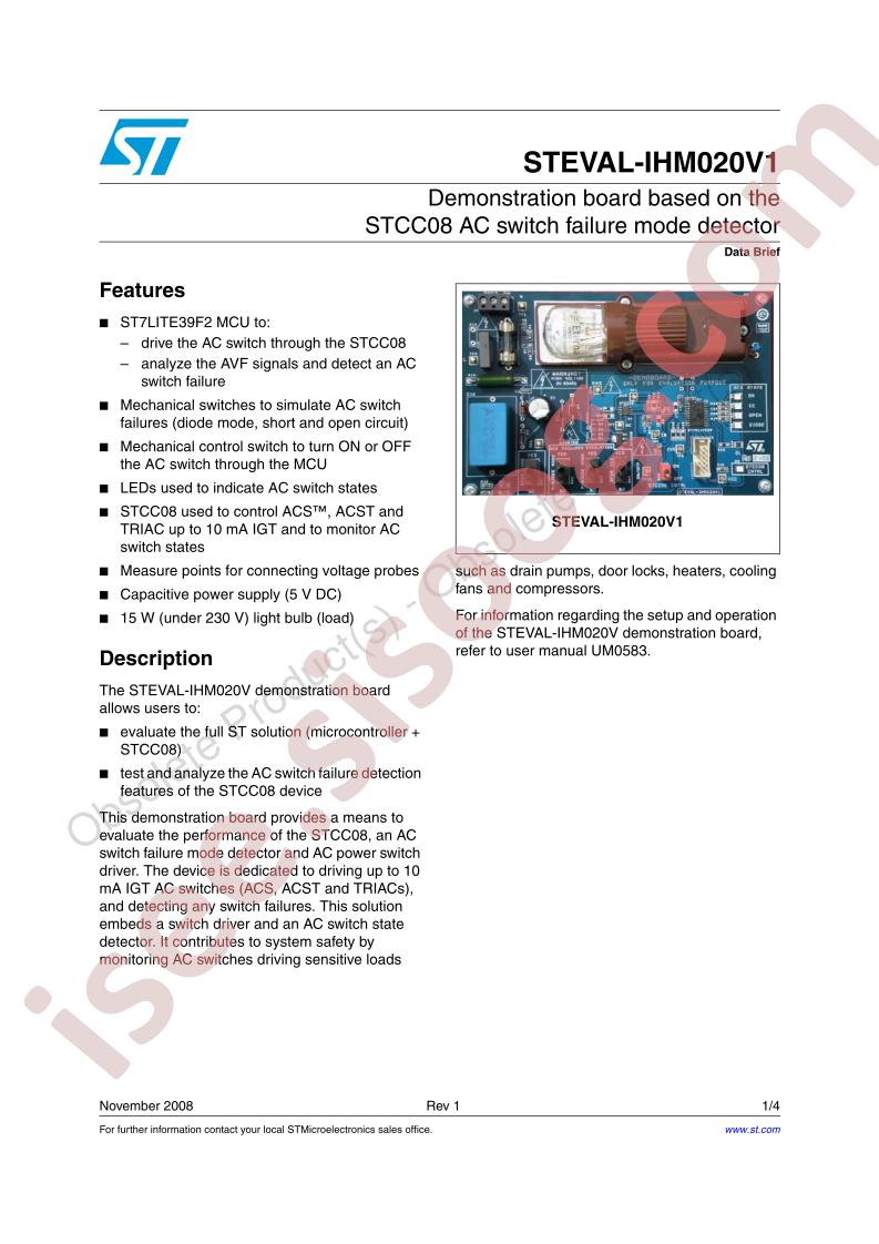 STEVAL-IHM020V1 Data Brief
