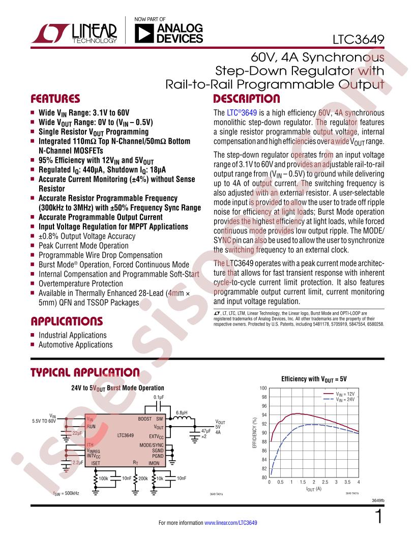 LTC3649 Datasheet