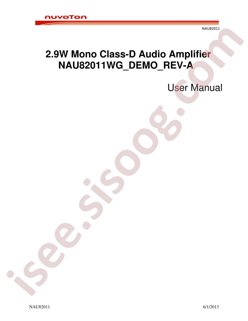 NAU82011W-DEMO User Manual