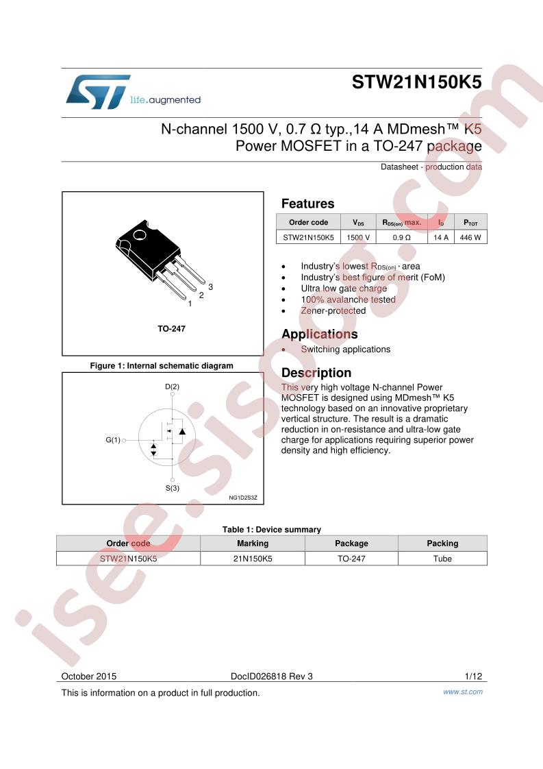 STW21N150K5