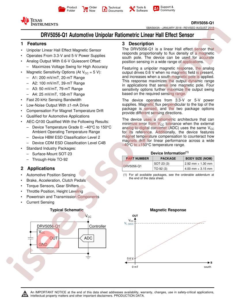 DRV5056-Q1 Datasheet