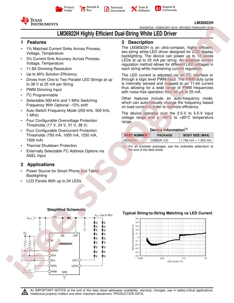 LM36922H Datasheet