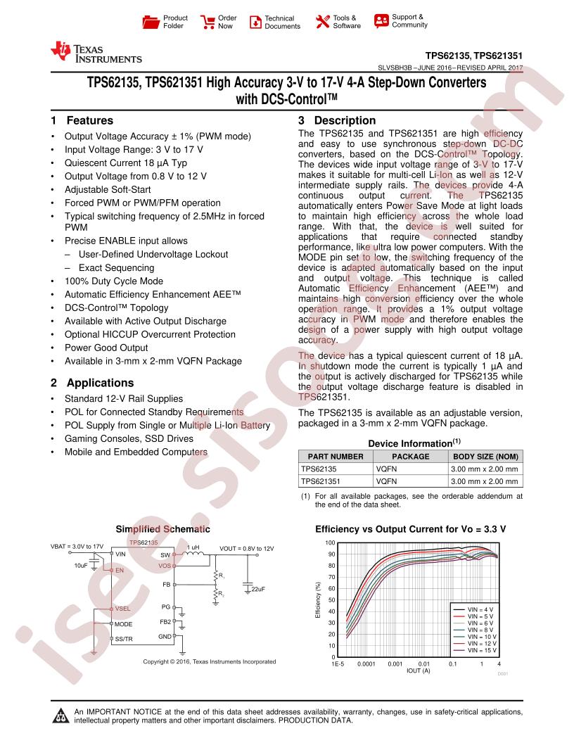 TPS62135(1) Datasheet