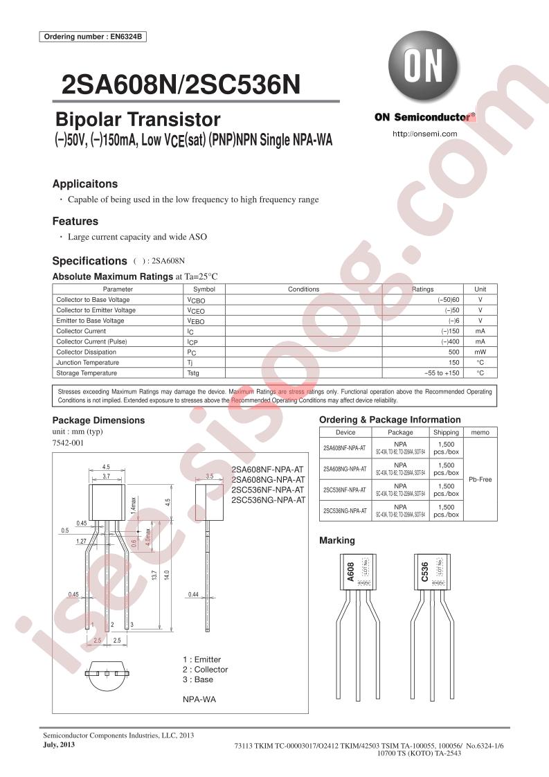 2SA608N/2SC536N