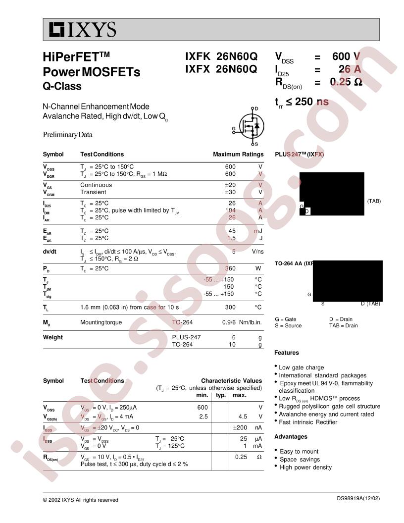 IXF(K,X)26N60Q