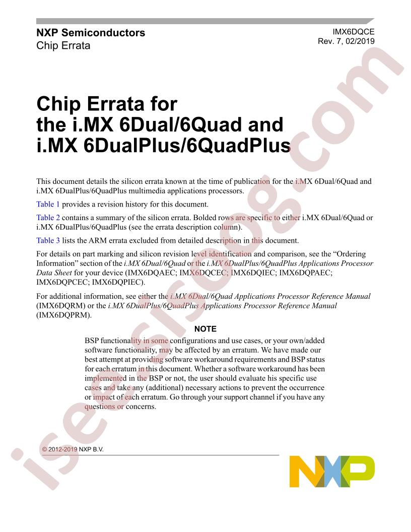 i.MX 6Dual/6Quad Chip Errata