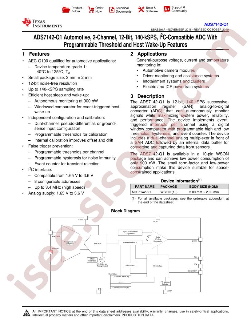 ADS7142-Q1 Datasheet