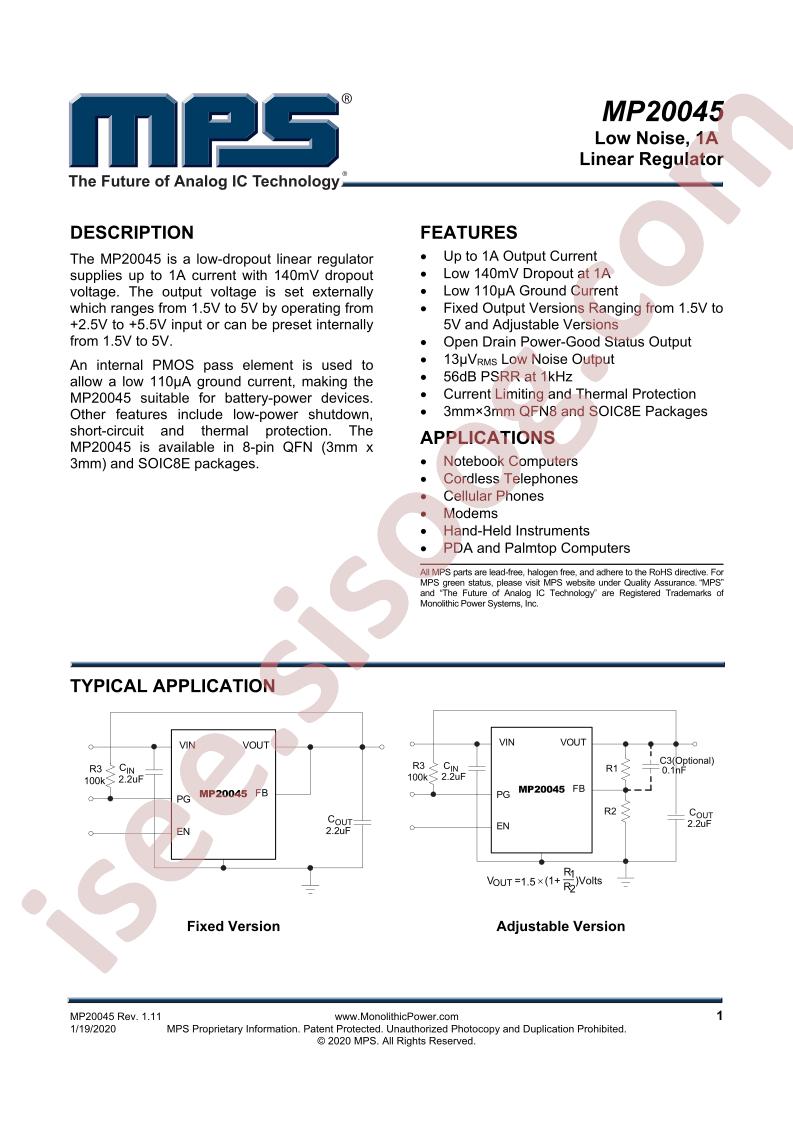 MP20045 Datasheet