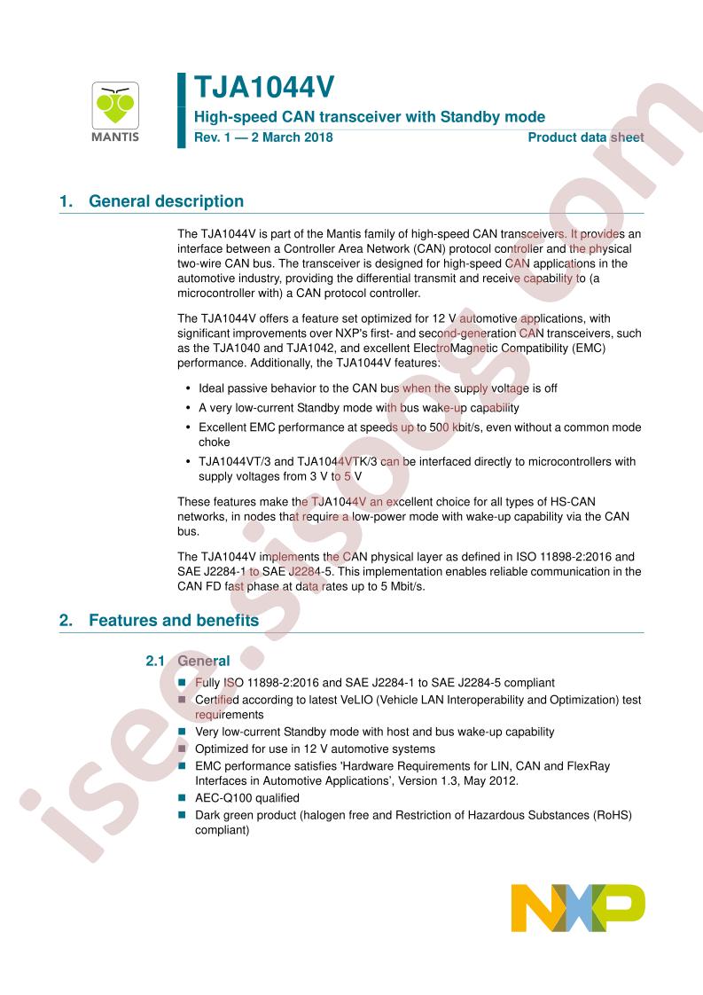 TJA1044V Datasheet