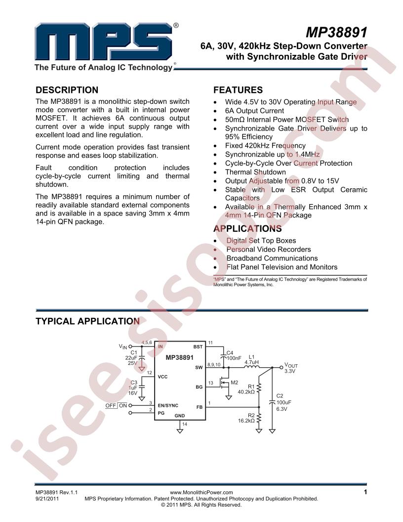 MP38891 Datasheet