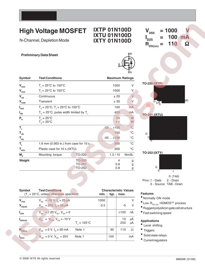 IXT(P,U,Y)01N100D