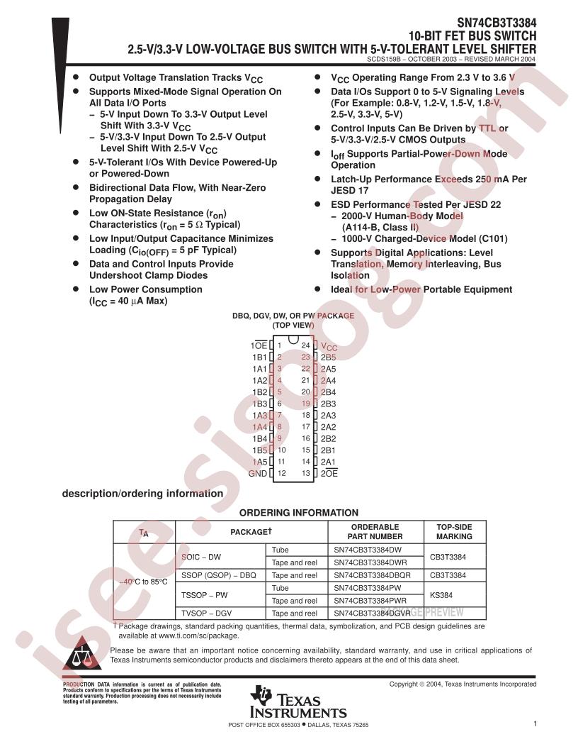SN74CB3T3384