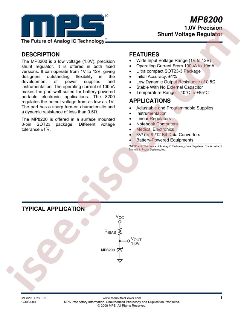 MP8200 Datasheet