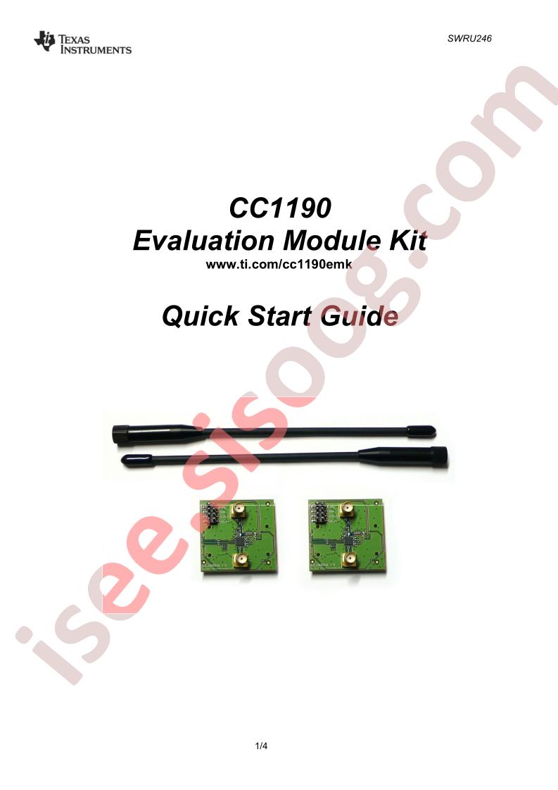 CC1190 User Guide Kit