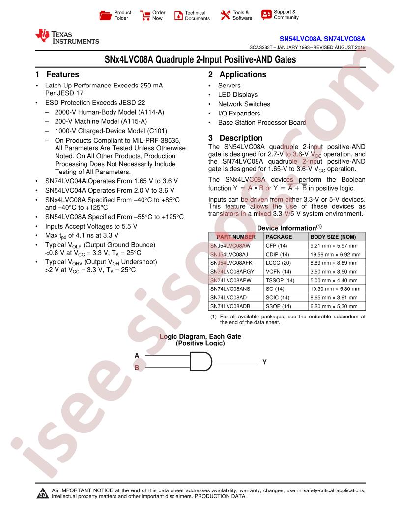 SN54LVC08A, SN74LVC08A