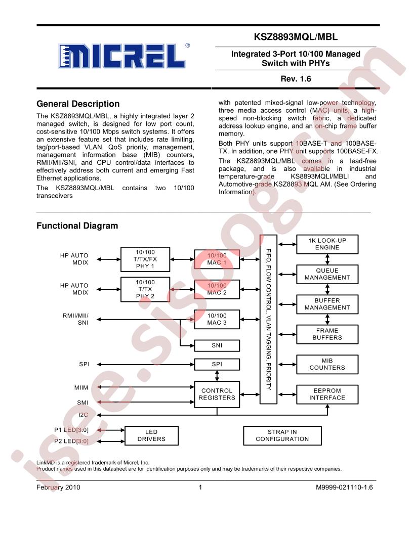 KSZ8893MQL,MBL