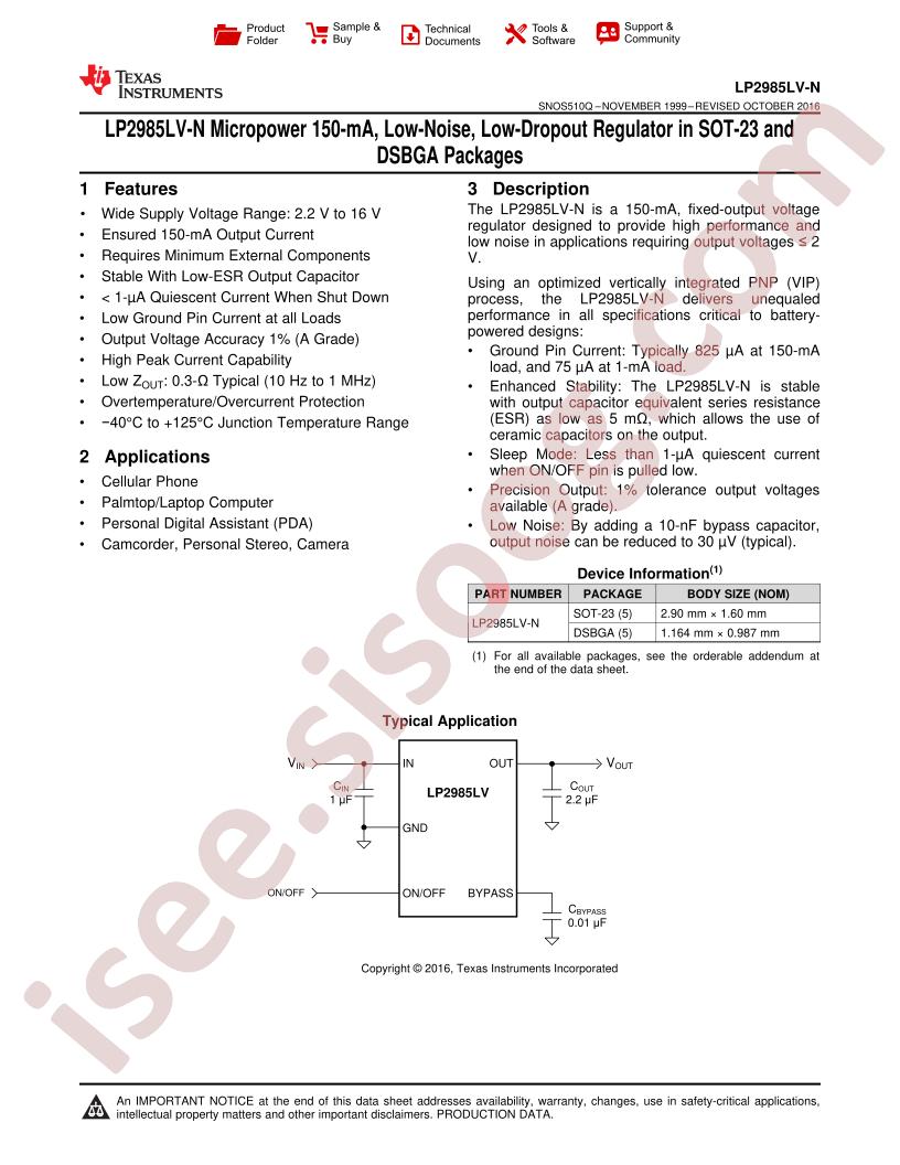 LP2985LV-N Datasheet