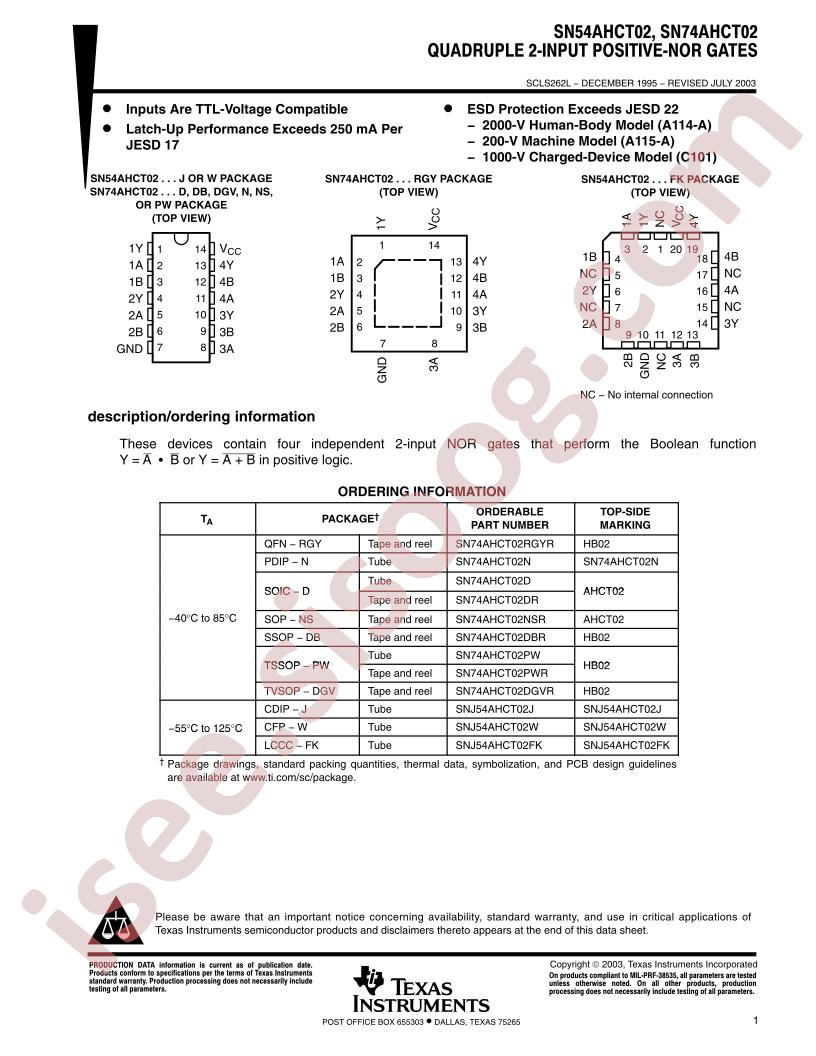 SN54/74AHCT02