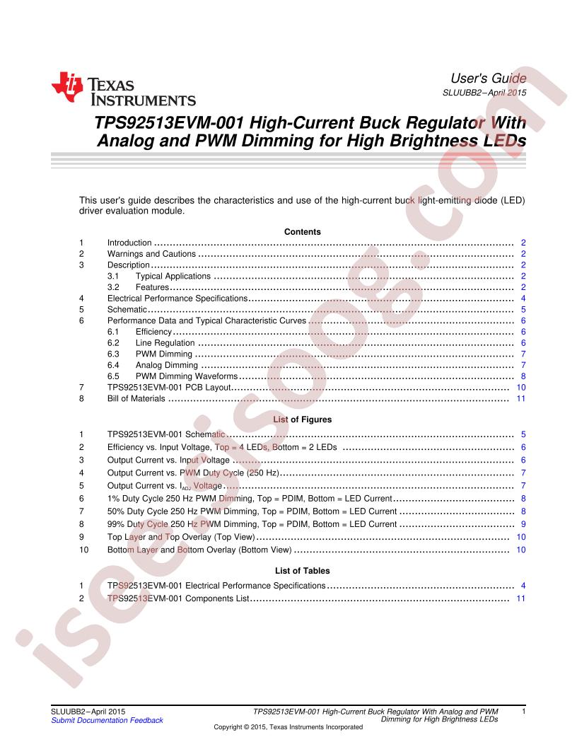 TPS92513EVM-001 User Guide