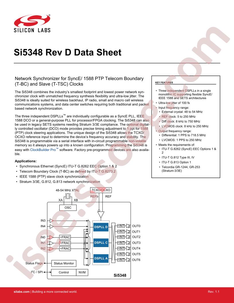 Si5348x-D Datasheet