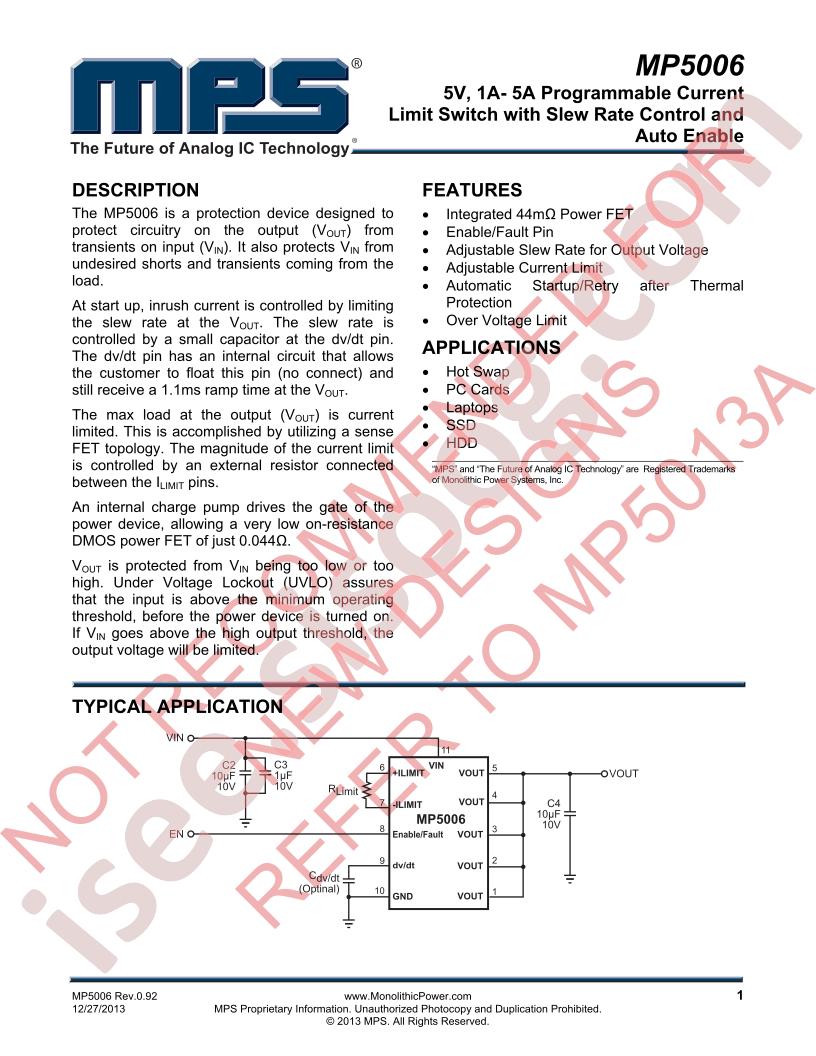 MP5006 Datasheet