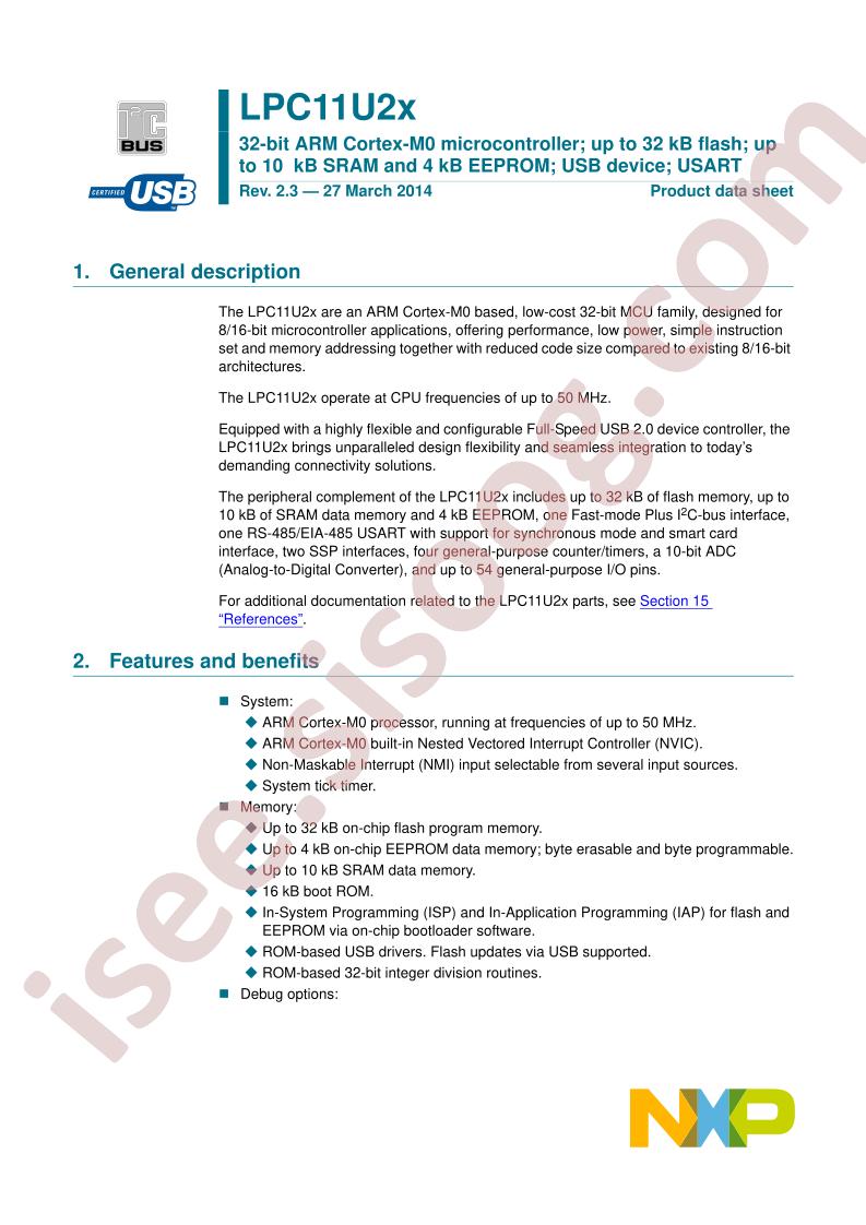 LPC11U2x Datasheet