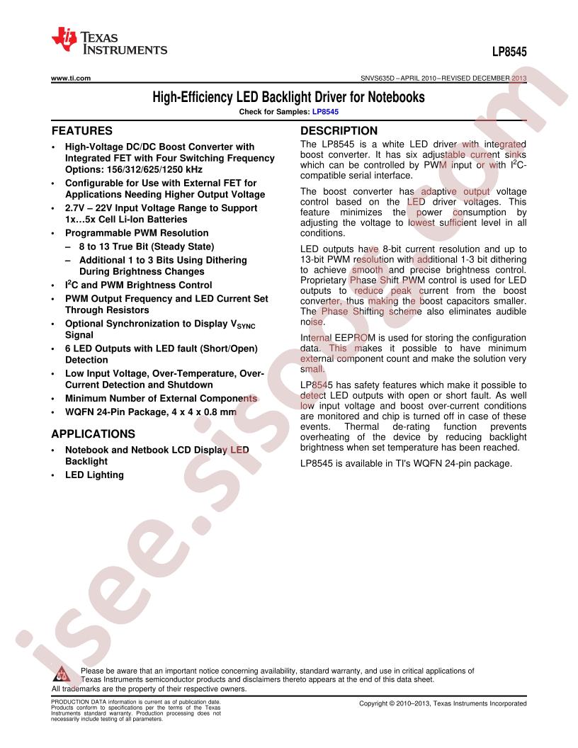 LP8545 Prod Brief