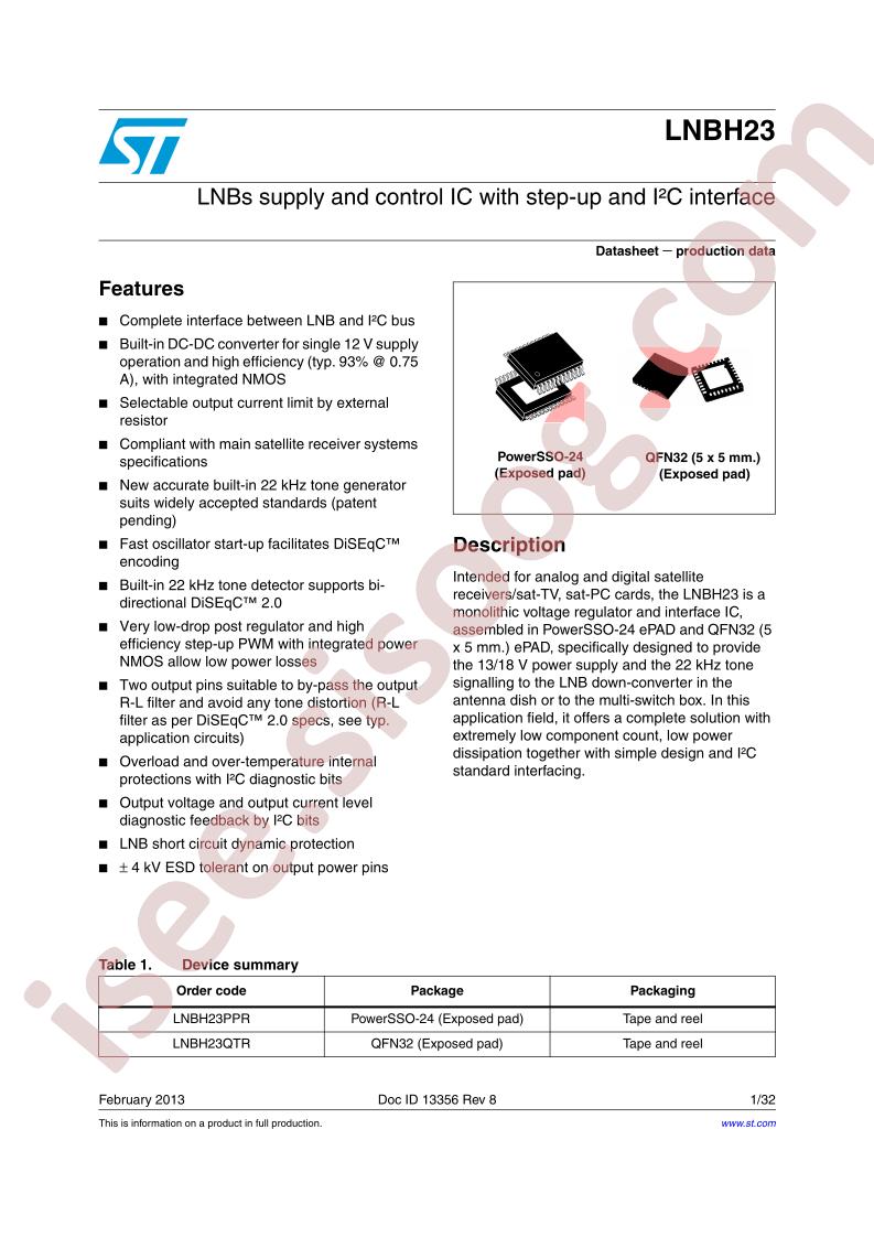 LNBH23 Datasheet