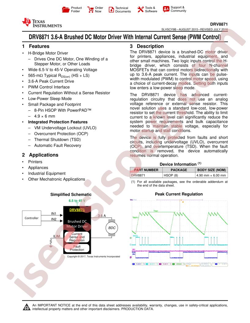 DRV8871 Datasheet