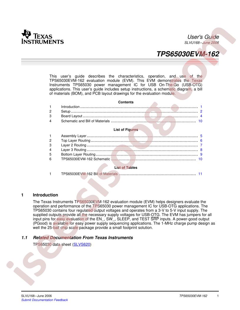 TPS65030EVM-162 Users Guide