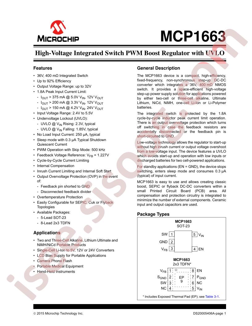 MCP1663 Datasheet