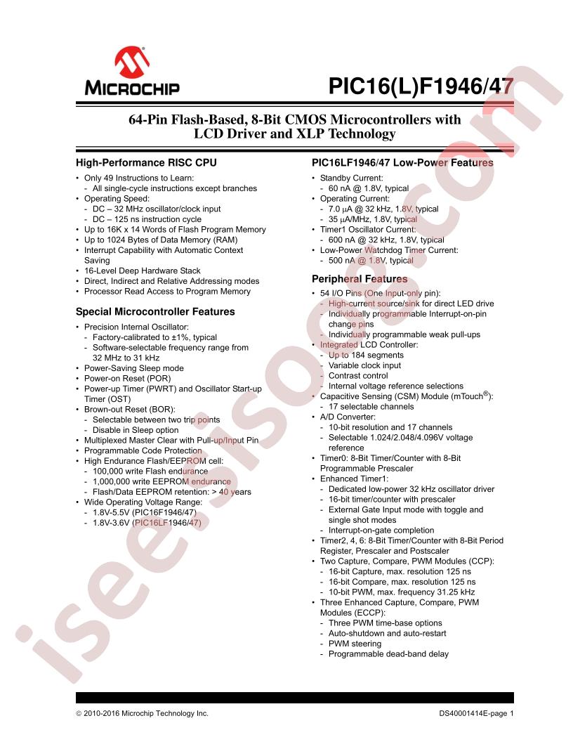 PIC16(L)F1946/47 Datasheet