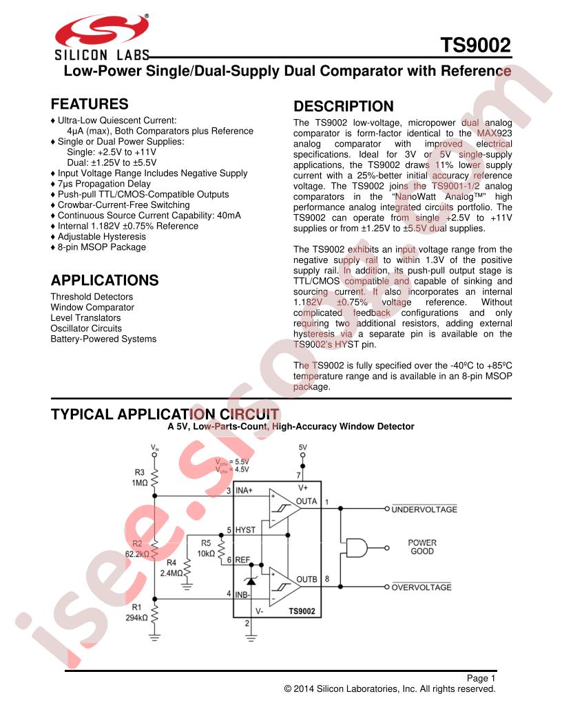 TS9002 Datasheet