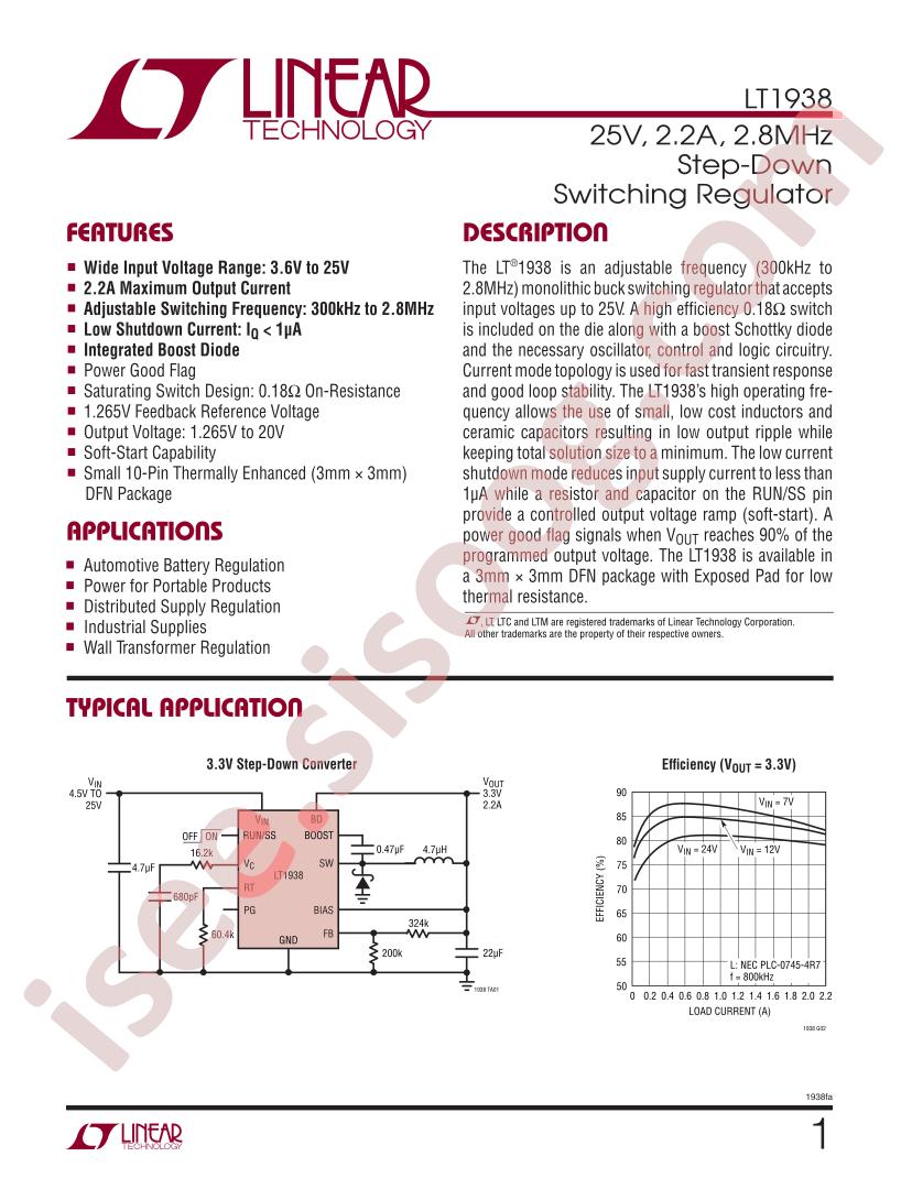 LT1938 Datasheet