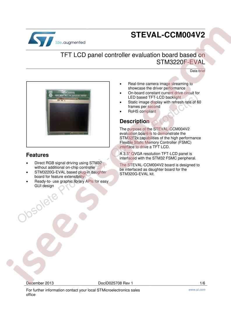 STEVAL-CCM004V2 Data Brief