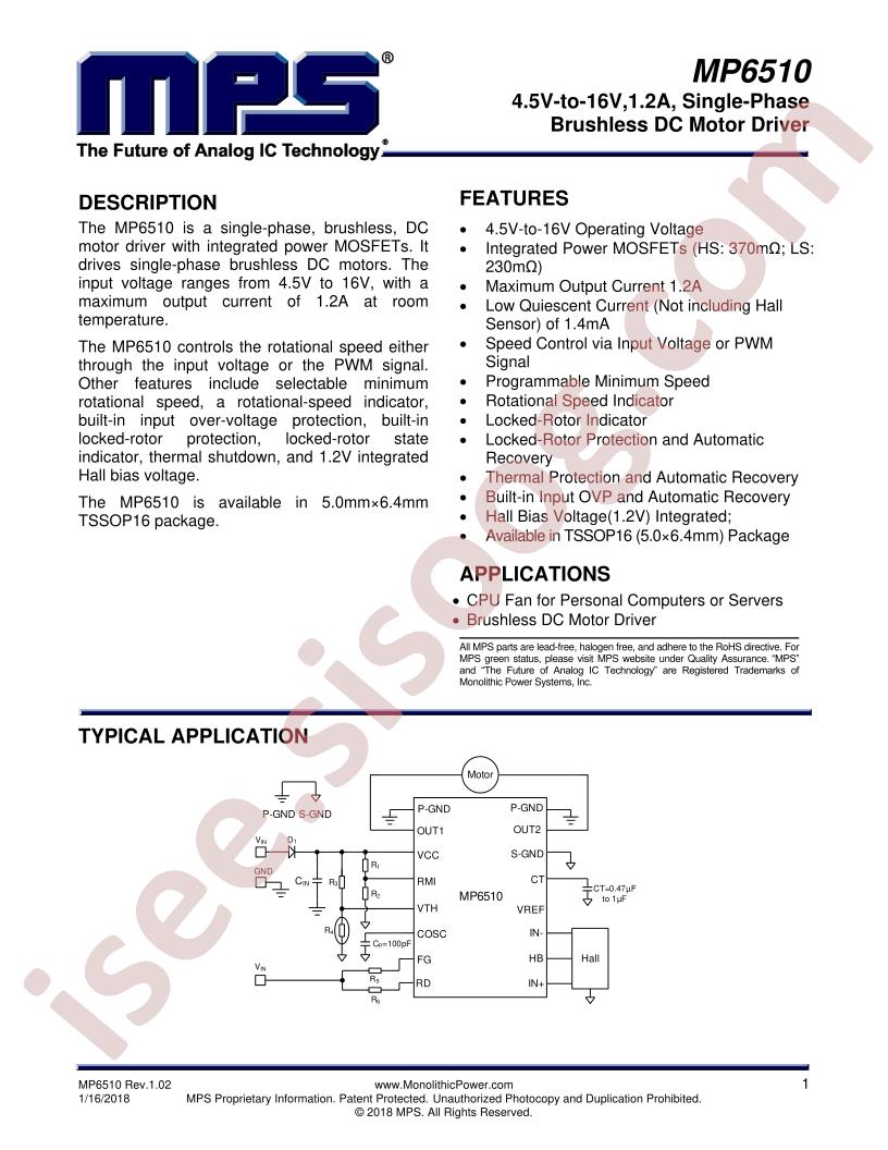 MP6510 Datasheet