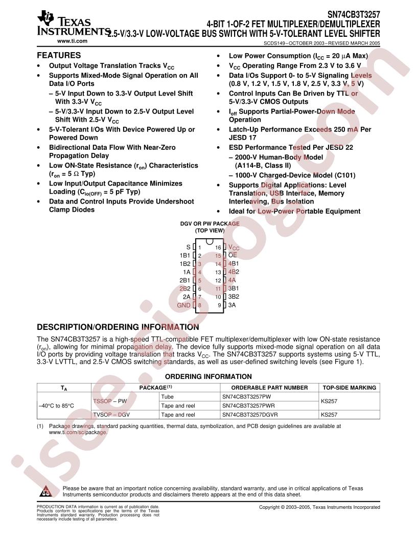 SN74CB3T3257