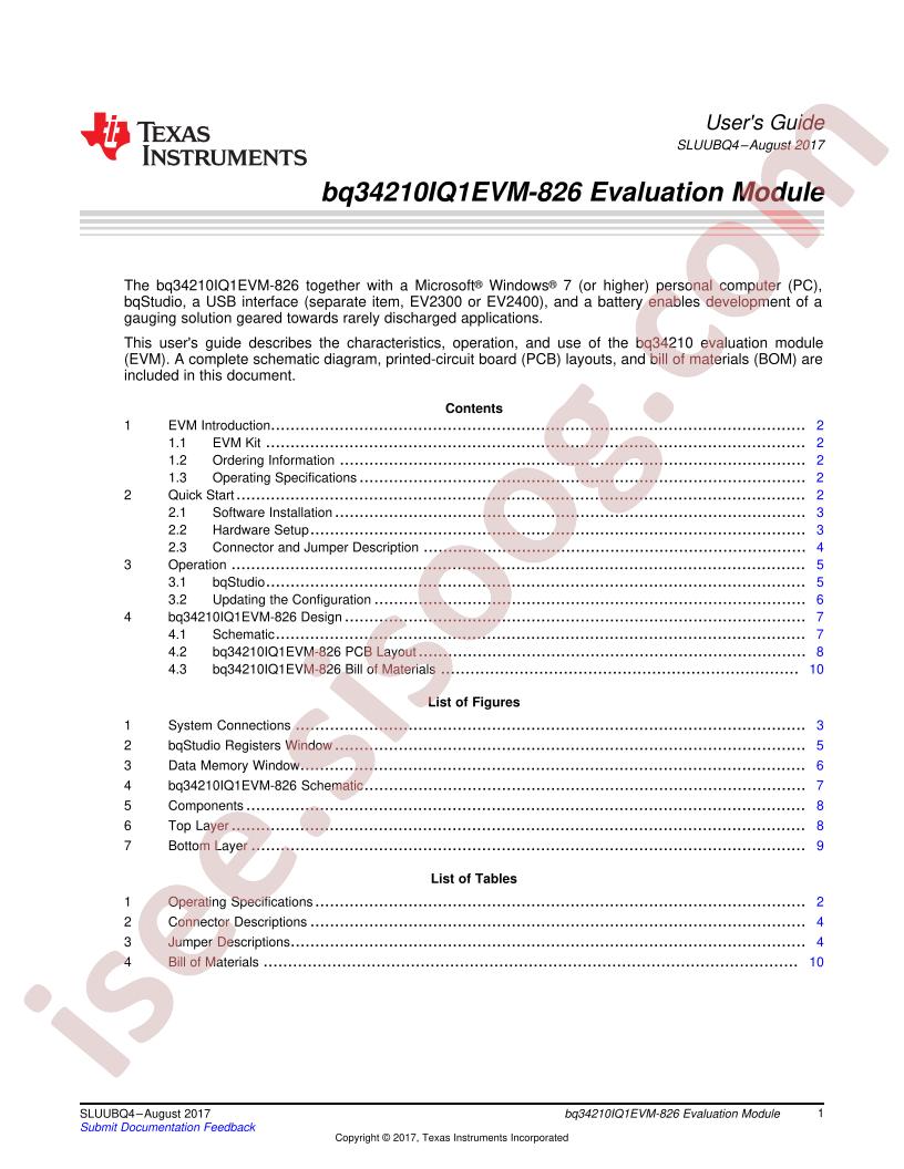 bq34210IQ1EVM-826 User Guide