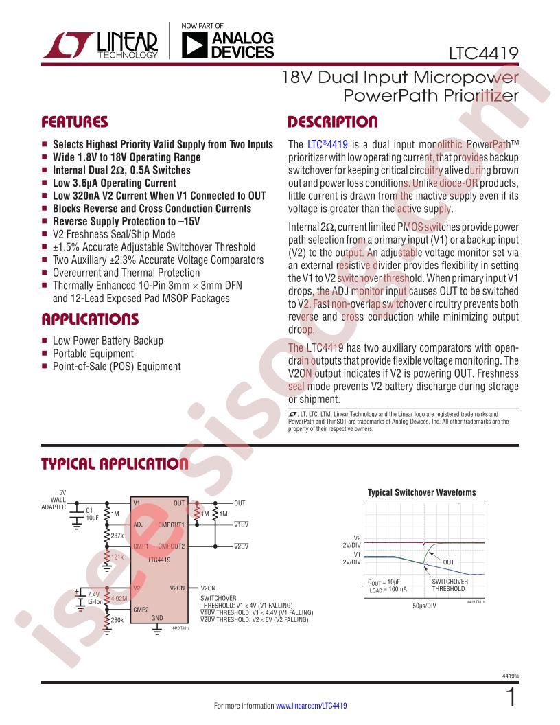LTC4419 Datasheet