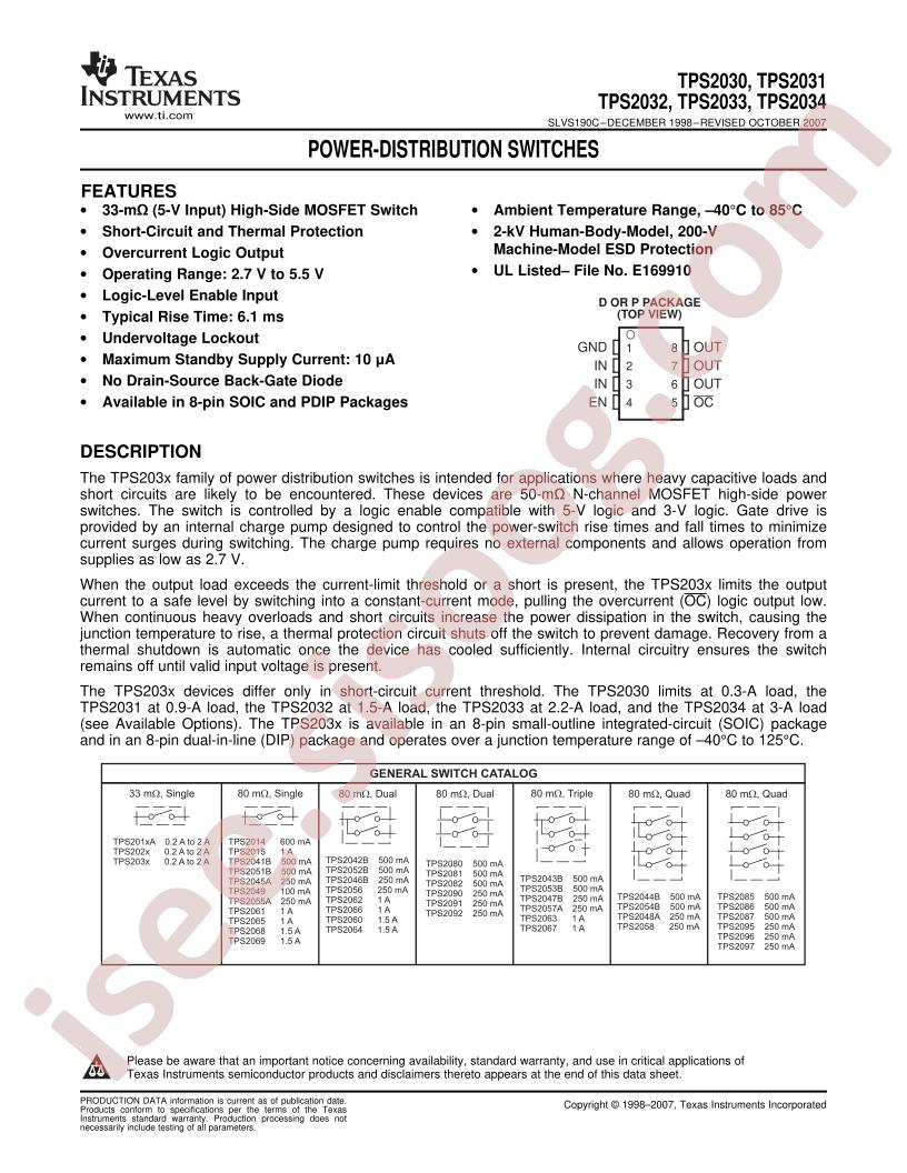 TPS2030 - 2034 Series