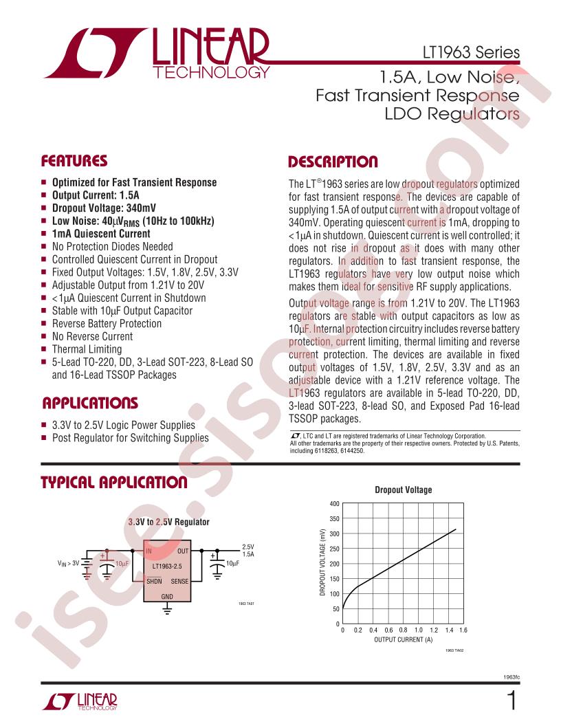 LT1963 Datasheet